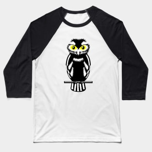 Black and White Owl Baseball T-Shirt